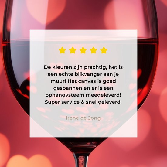 Tableau sur toile 120x180 cm - Décoration murale Rouge - Vin - Hartjes - Décoration murale murale salon - Décoration chambre - Accessoires chambre - Peintures sur toile