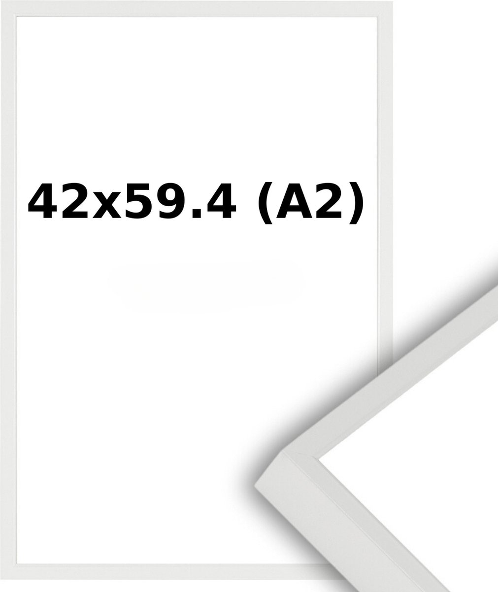 Aluminium Wissellijst A2 42 x 59.4 Zwart - Ontspiegeld Glas - Professional