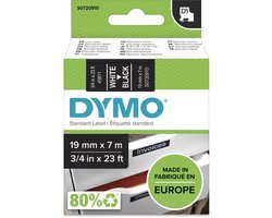 DYMO originele D1 labels | Witte Tekst op Zwart Label | 19 mm x 7 m | zelfklevende etiketten voor de LabelManager labelprinter