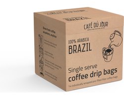 100% arabica Brazilië - Single Serve Coffee Drip Bags - 14 stuks