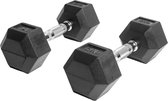 AJ-Sports Hex Dumbbells 5kg - 2 x 5 kg Dumbbell - Gewichten - Dumbells set - Gewichten set - Halterset - Fitness gewichten - Krachttraining - Fitness