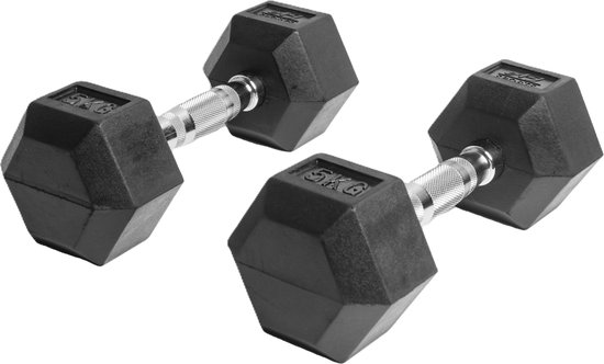 BAKAJI Set van 8 gymhalters met koffer (2 x 0,5 kg 2 x 1 kg 2 x 1,5 kg 2 x 2 kg), fitnessgewichten met schuimrubberen coating, ergonomisch, roestvrij, antislip