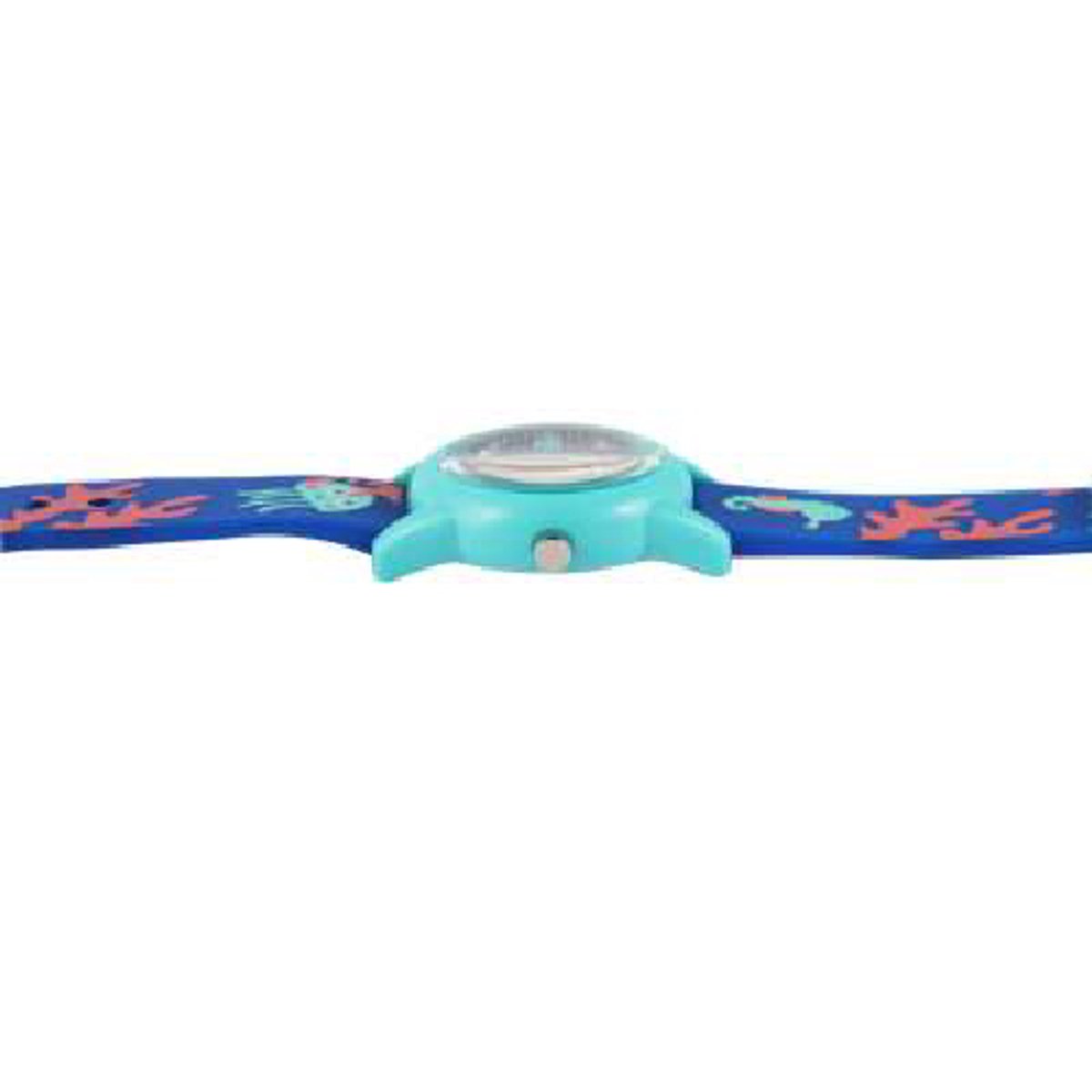 QQ- kinderhorloge-model vr99j0174-print vissen en zeedieren-zwemmen 10 atm-waterdicht-blauw