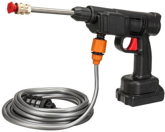 Accu Hogedrukreiniger - 12000rpm/min - 25Bar - Met 5m slang - 2 sproeiers - 2 5000mAh batterijen