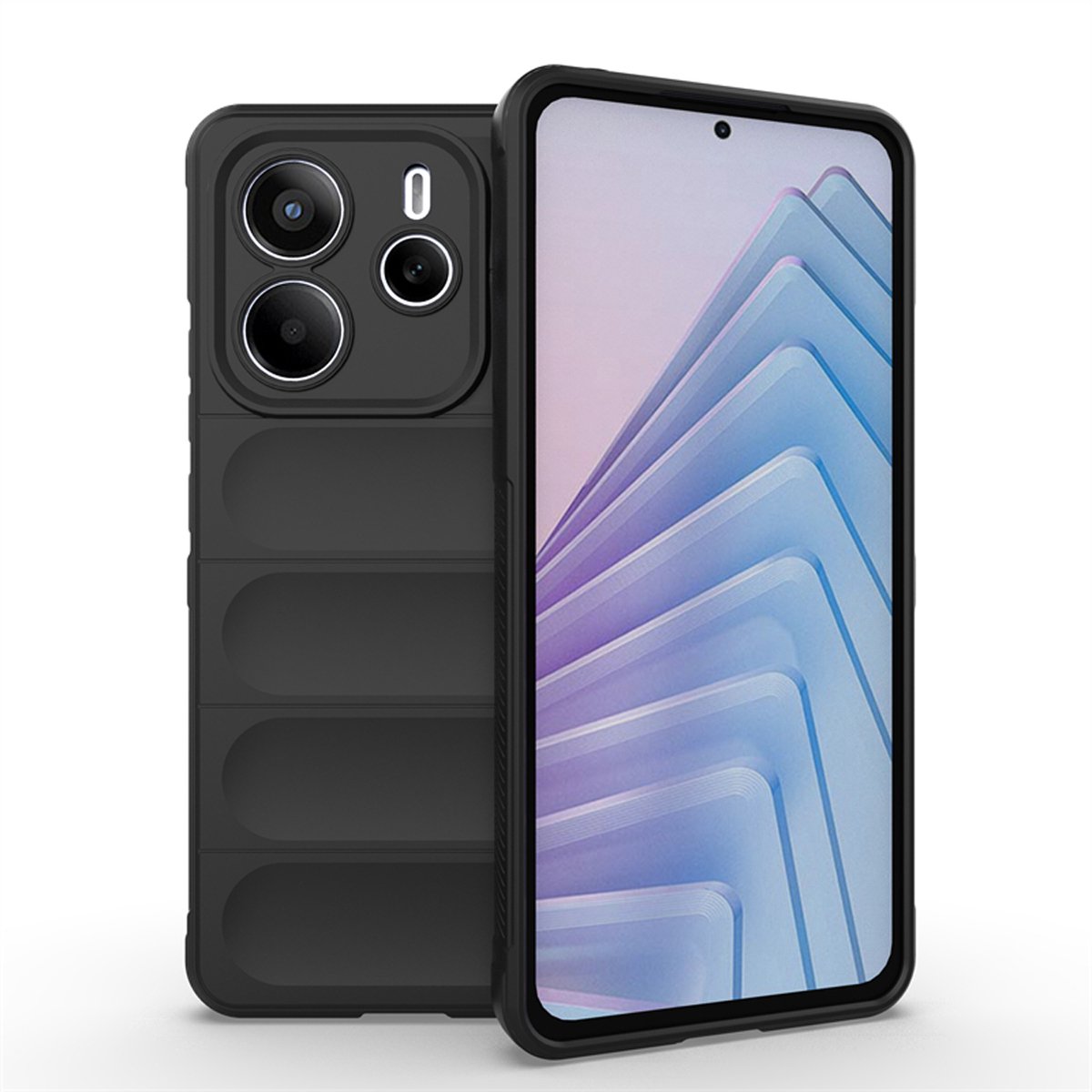 MobyDefend Hoesje - Geschikt voor Xiaomi Redmi Note 14 5G - TPU Gripcase - Zwart