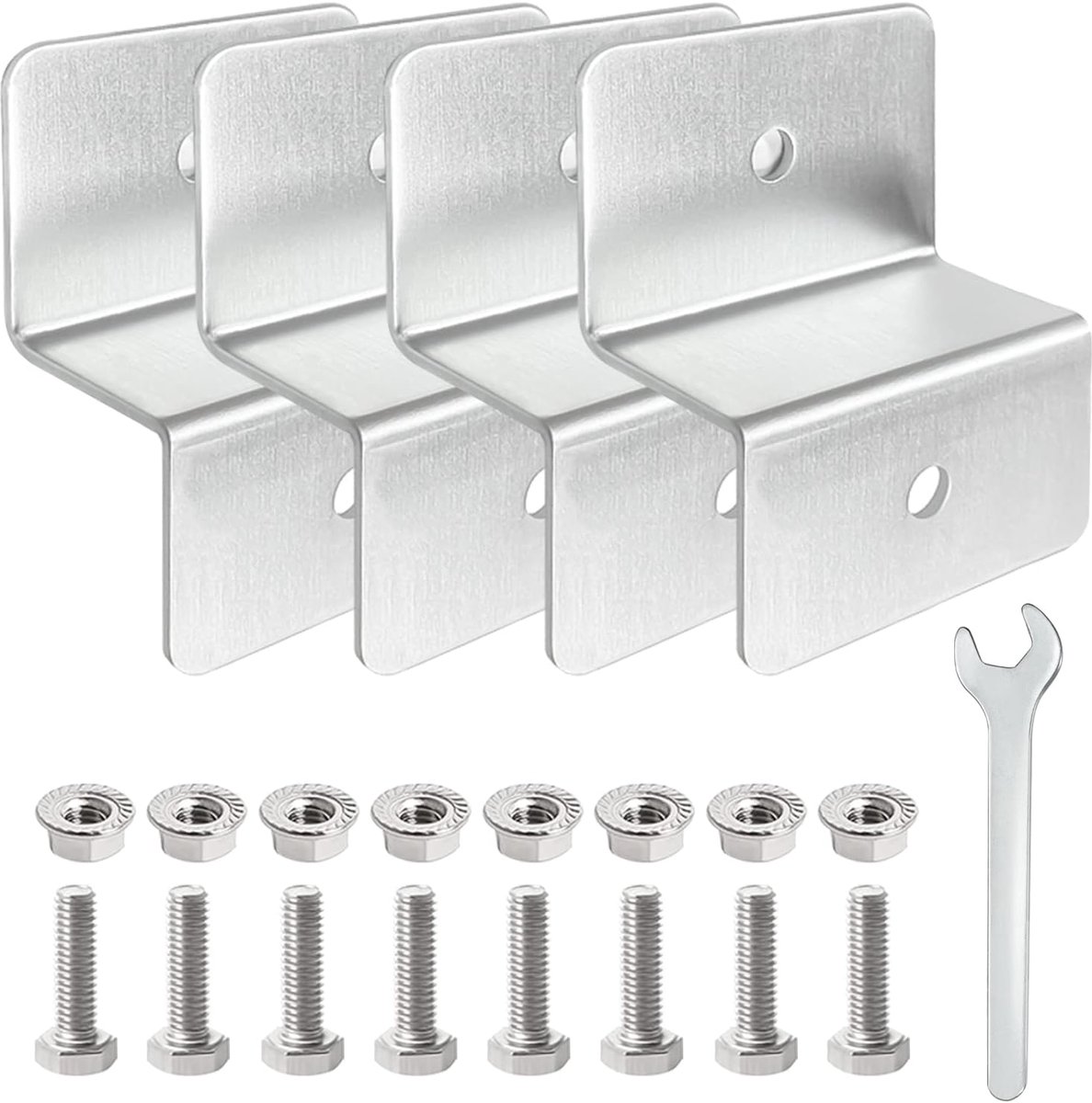 Zonnepaneelhouder set van 4 - Aluminium Z-houder voor dak- en wandmontage van zonnepanelen