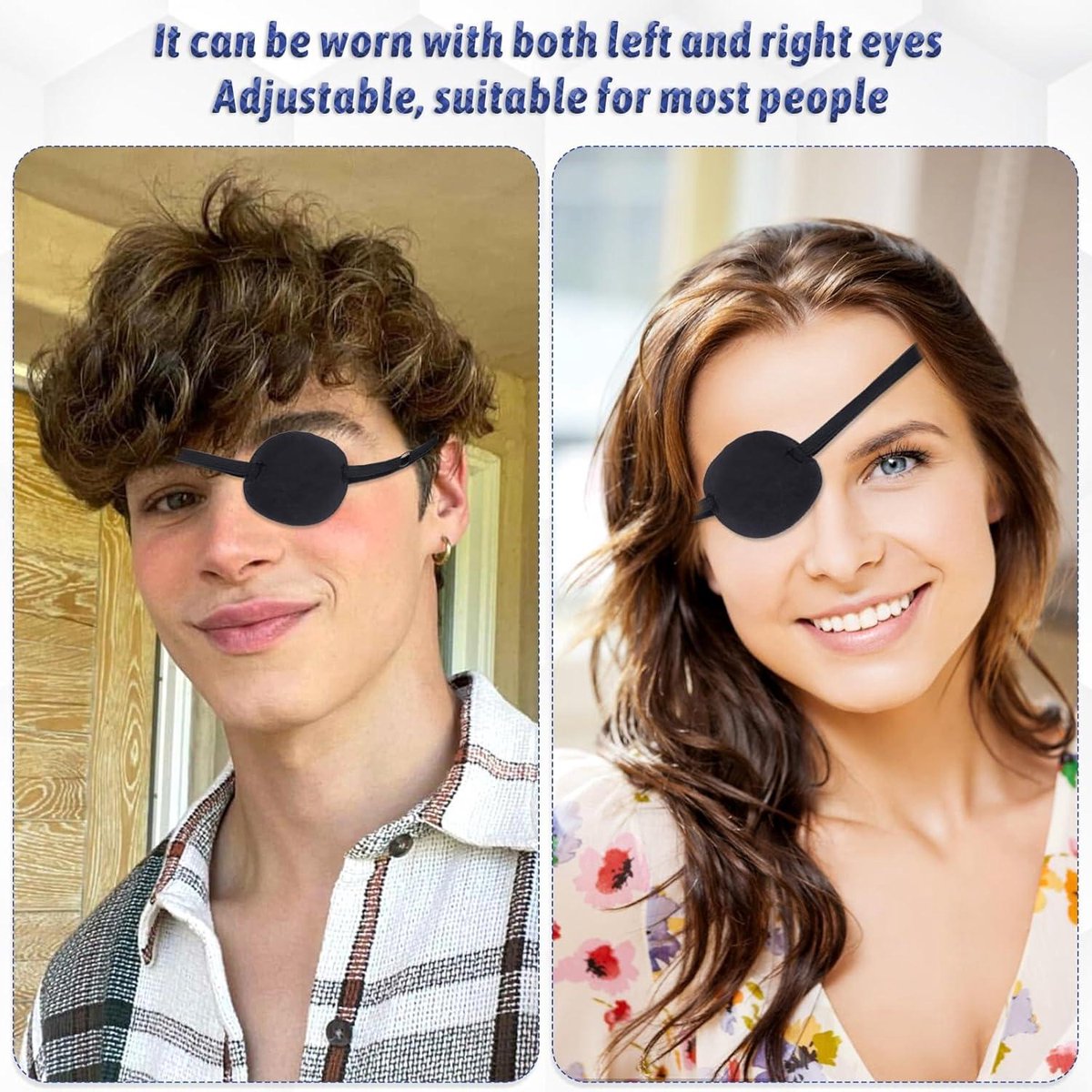 Cache-œil Médical Ajustable - Lot De 2 - Pour Adulte, Strabisme, Amblyopie, Cosplay Pirate