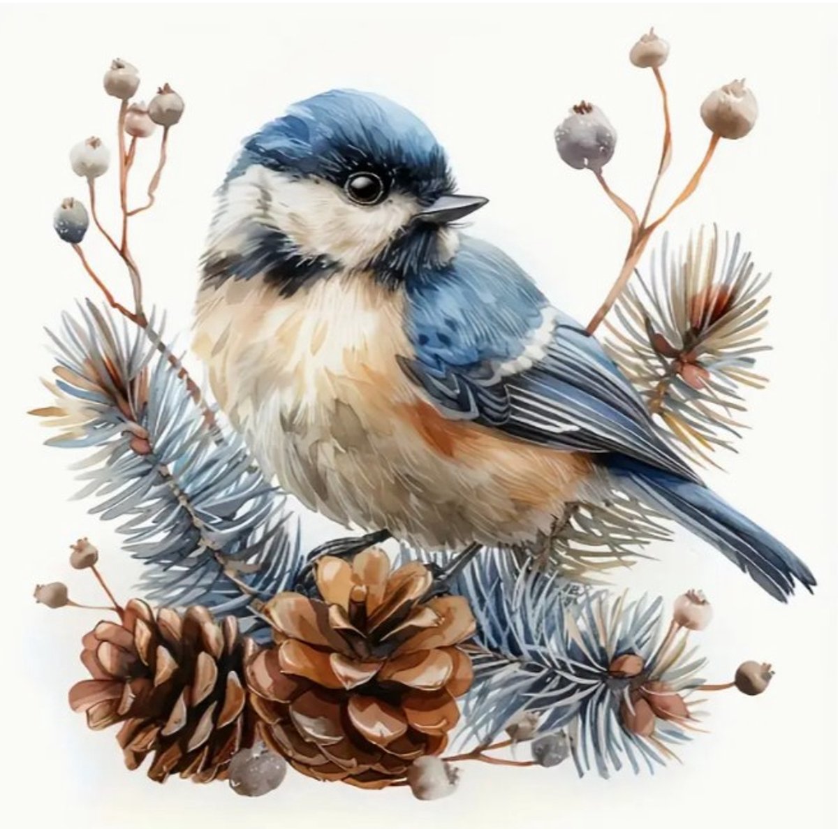 Muursticker - Schakelaarsticker - Vogel – Blauwe gaai - Hulst - Auto - Dennenappel - Muur Sticker / Raamsticker Keuken - Boven stopcontact – Handgeschilderd | Kinderkamer - Laptopsticker - Decor - Verwijderbaar – Zelfklevend plakfolie | DH collection