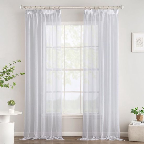 Gardinenbox Voile - Cortina Transparente Con Ojales, 100