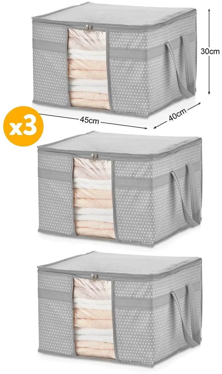 Opbergtas - Opbergzak - Opbergtas voor Dekbed en Kleding - 3 Stuks