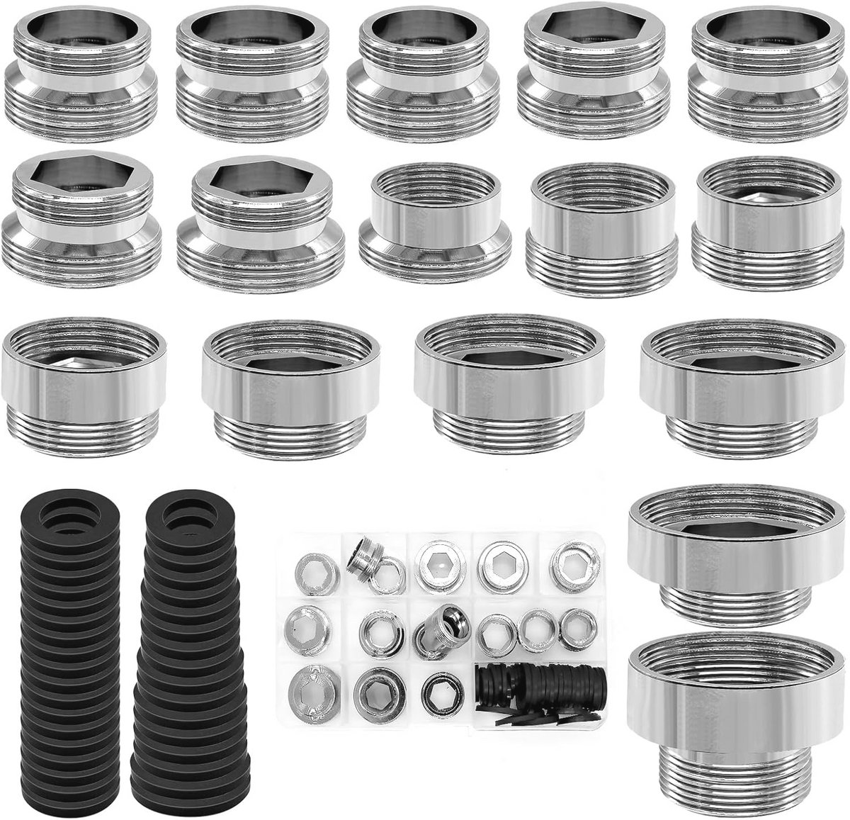 16 Stuks Kraanadapters Metalen Schroefdraad Adapters voor Waterfilter