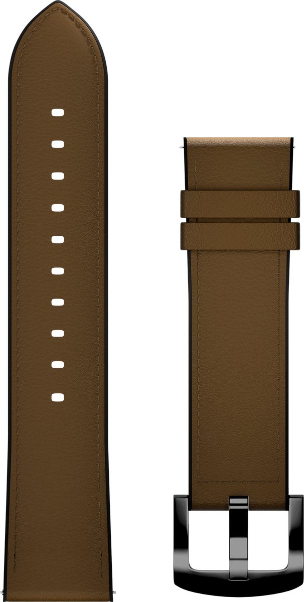 Maoo Smartwatch Bandje - Leer - Geschikt voor Maoo Titan & ProWatch - Universeel - 22mm - Bruin met Zwarte gesp