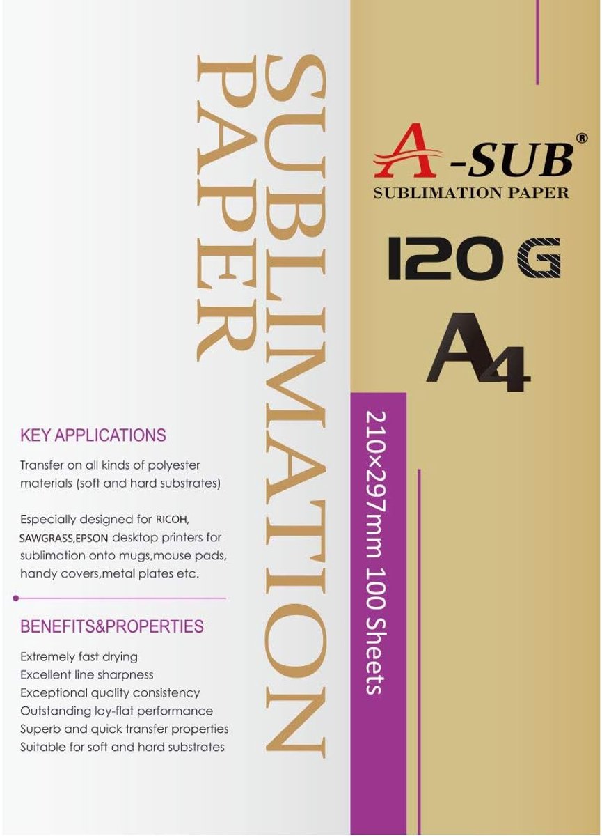 Sublimatiepapier A4 - 100 Vellen - 120 g/m² - Compatibel met Diverse Sublimatieprinters