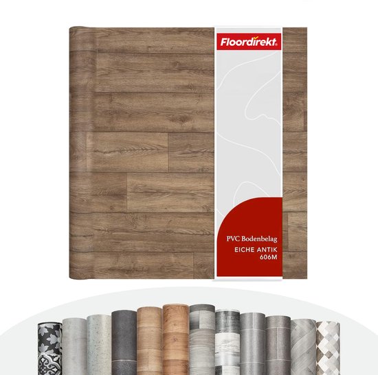 Sols en PVC Karat - Chêne Antique - Parquet Vinyl - Aspect Bois Naturel - Epaisseur 1,9 mm - 100 x 100 cm