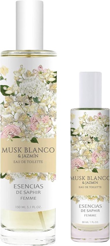 Saphir White Musk And Jasmine Eau De Toilette Voor Vrouwen- 150ml + 30 ml