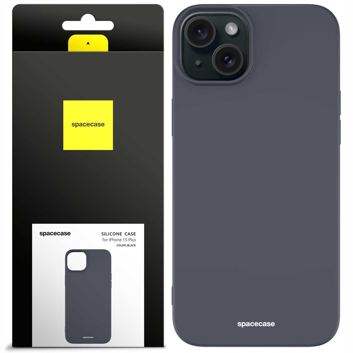 Spacecase Siliconen Hoesje Voor Iphone 15 Plus Zwart