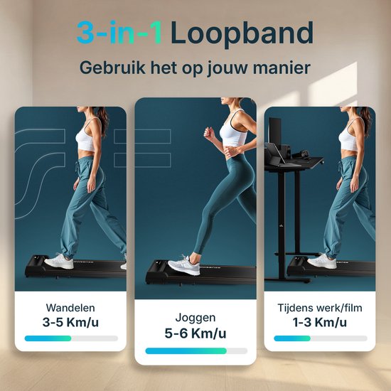 ArtGo LEONARDO Opvouwbare Elektrische Loopband, 12 km/u, 1 PK (3,0 PK