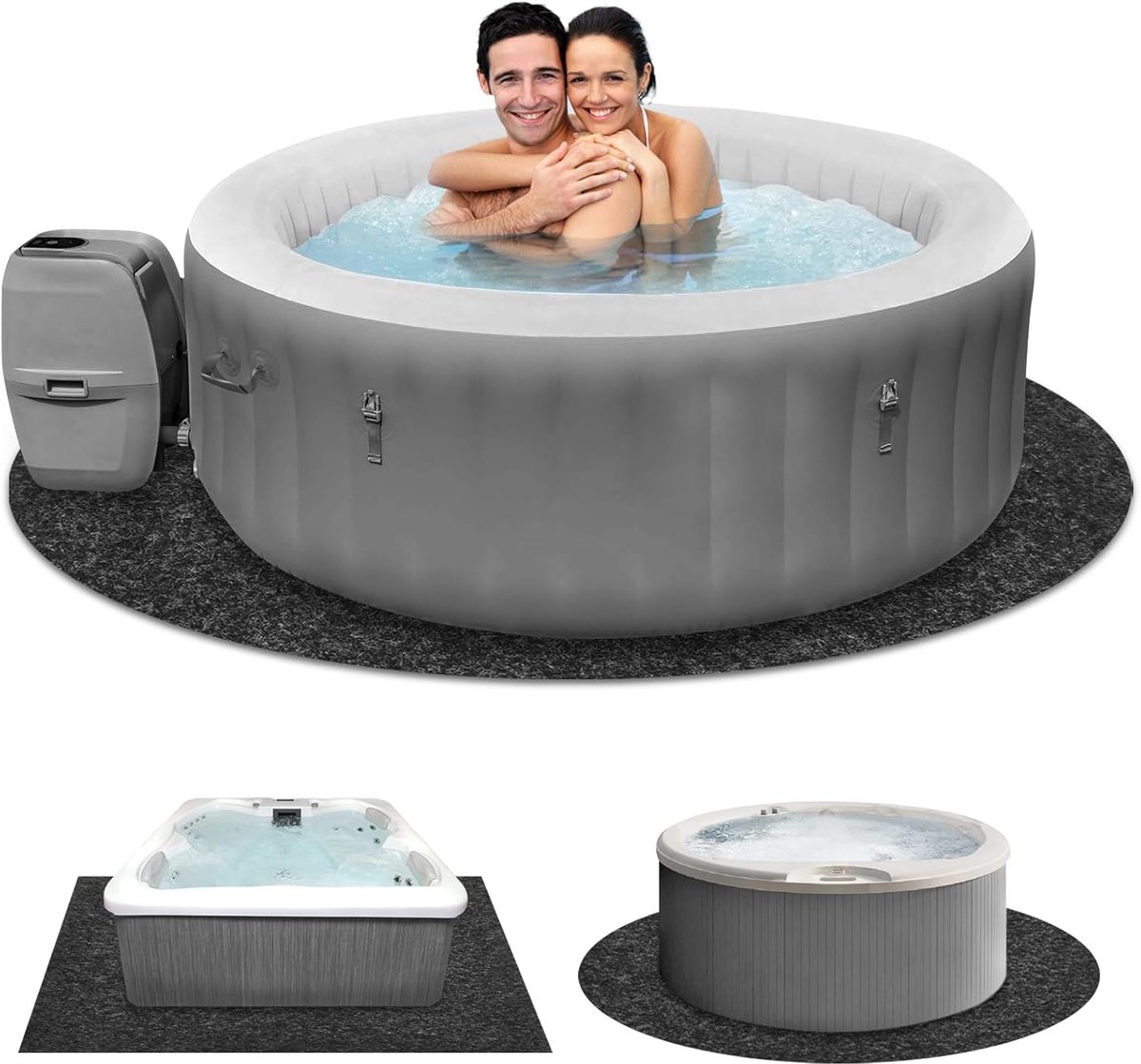 Grote Opblaasbare Hot Tub Mat 80 Inch - Zwembad Bescherming - Grote - €479,95