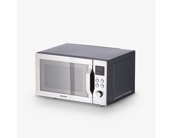 Severin MW 7777 Combi magnetron – Glazen Bodem zonder Draaiplateau – Ultra-Hetelucht tot 230 °C - 25 Liter - RVS
