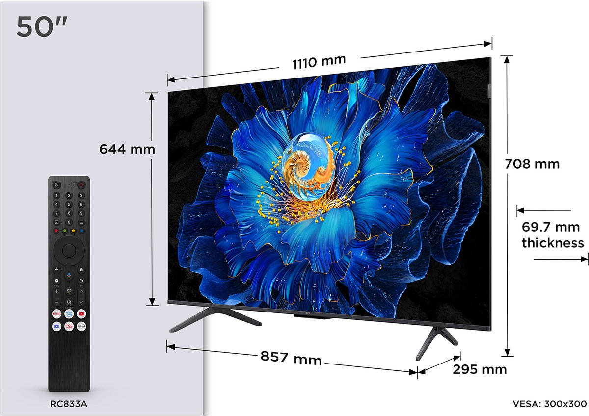 TCL 50C6KS - 50 inch - 4K QD-MiniLED - 2025 | bol
