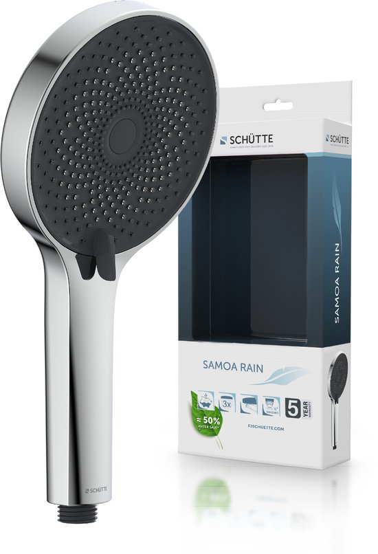 SCHÜTTE SAMOA RAIN Handdouche - Douchekop ø 13 cm -3 Standen - Chroom & Antraciet