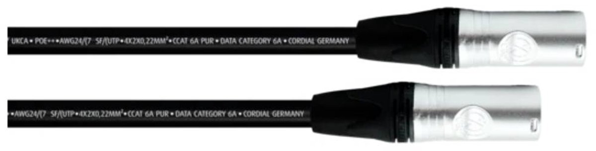 Cordial 15618 RJ45 Netwerkkabel, patchkabel CAT 6A SF/UTP 1.00 m Zwart PUR-mantel 1 stuk(s)