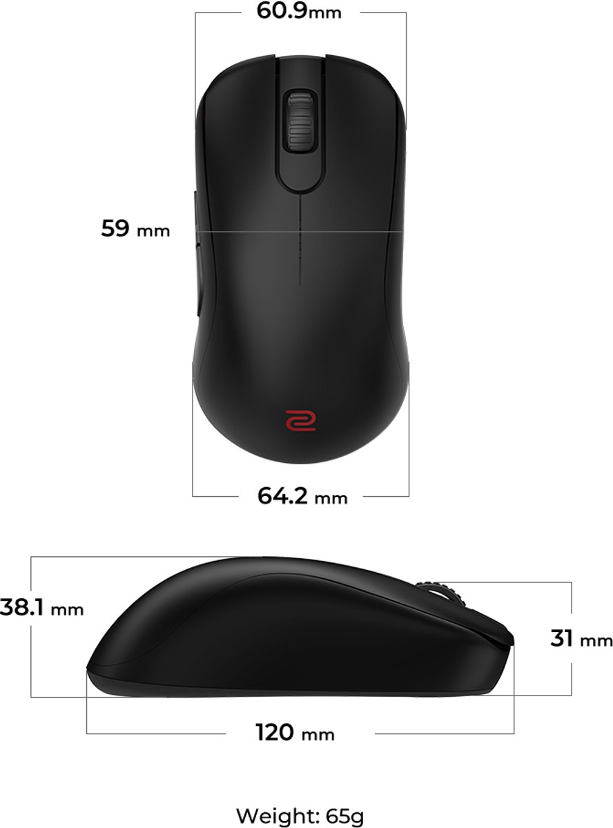 BenQ Zowie S2-DW Draadloze Gaming Muis