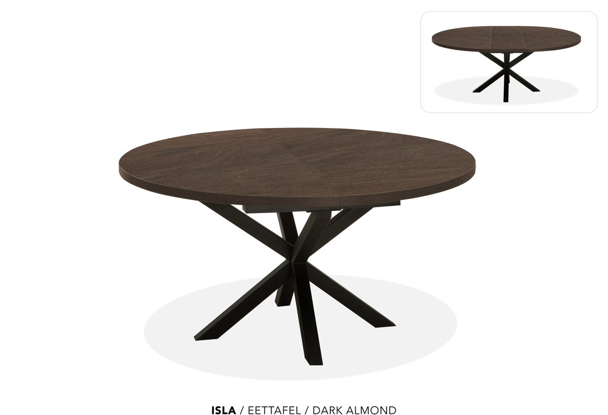 Maxfurn - Ronde uitschuiftafel 140/180 | Zeer krasvast | Kleur: Almond