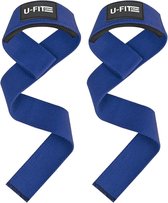 U Fit One Lifting Straps - Deadlift Straps - Padded Straps - Bodybuilding - Gewichtshef - Powerlifting - Wrist Wraps - Blauw