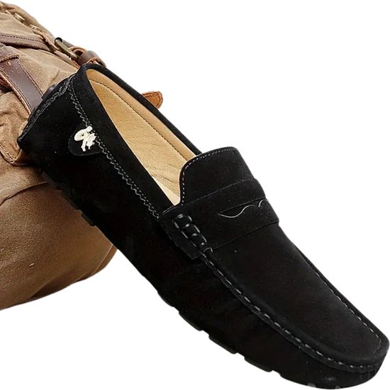 Mocassins Nivard pour femme - À talon - Chaussures femme - Chaussures à enfiler-on - Zwart - Pointure 41