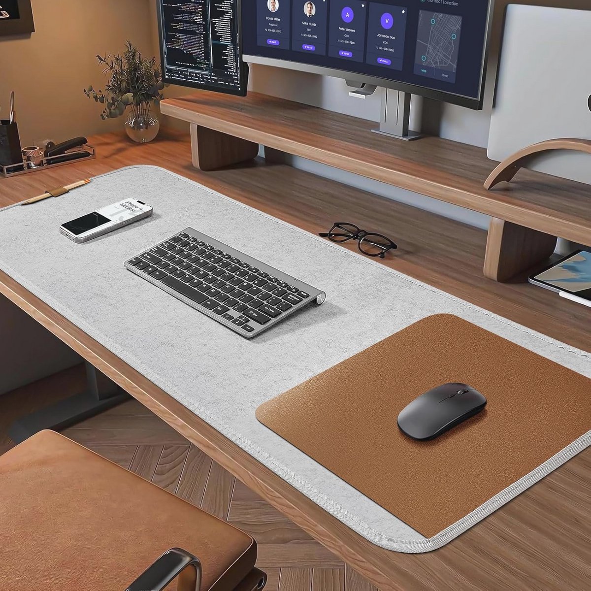 XXL Bureauonderlegger van Vilt - Antislip Bureaumat voor Laptop en Muismat - Ideale Onderlegger voor Kantoor en Thuiswerkplek