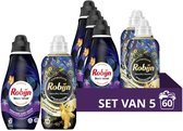 Bol.com Robijn Perfect Match Wasmiddel en Wasverzachter Pakket - Black Velvet + Beautiful Mystery - 5 stuks - Voordeelverpakking aanbieding