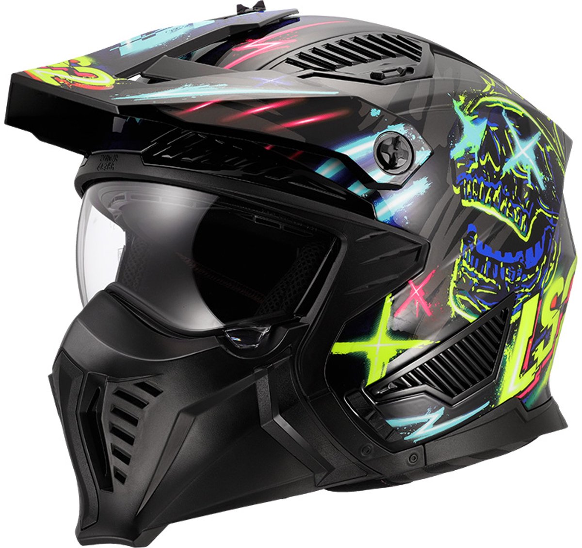 LS2 OF606 Drifter helm Rayz zwart blauw XS
