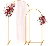 Bruiloft boog - Ballonnenboog - Backdrop - Bloemen decoratie - 2 Frames - Rond - Goud - Decoratieve Metalen Boog - Decoratie feest