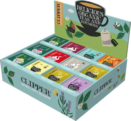 Clipper Biologisch thee - probeer box - assortiment box - 11 verschillende smaken - 12x15 theezakjes - 180 theezakjes