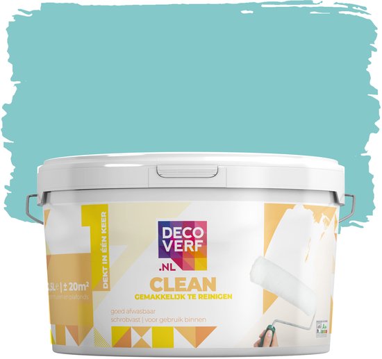 Decoverf clean peinture murale bleu tropical, 2.5L