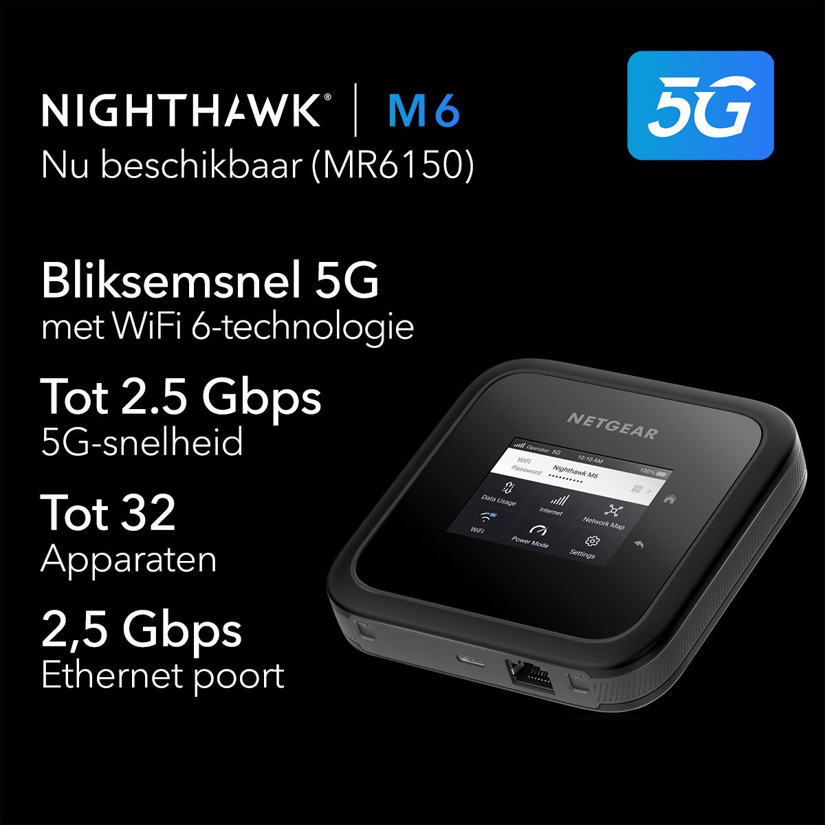 NETGEAR Nighthawk M6 MR6150 - Mifi Router - 5G - WiFi 6 – foto 4