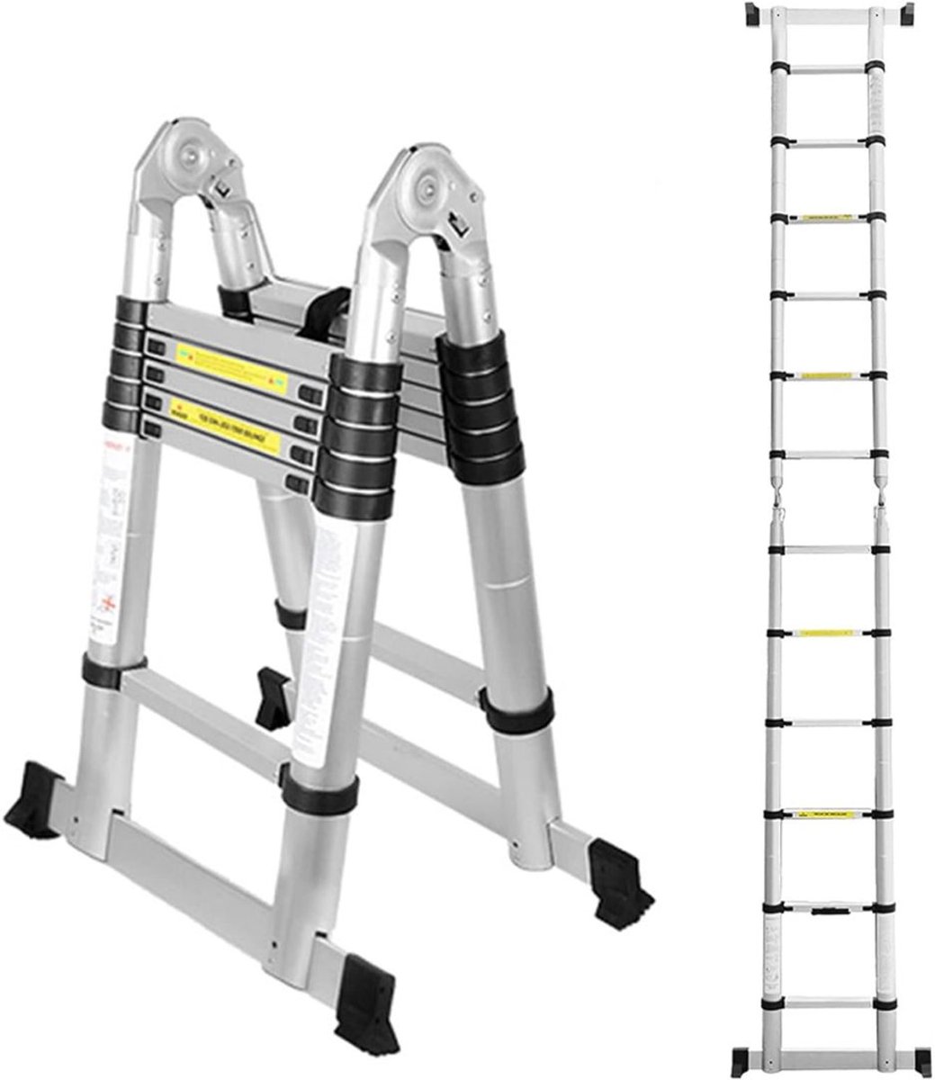 VELTRR® Telescoopladder Aluminium - Vouwladder - 5M