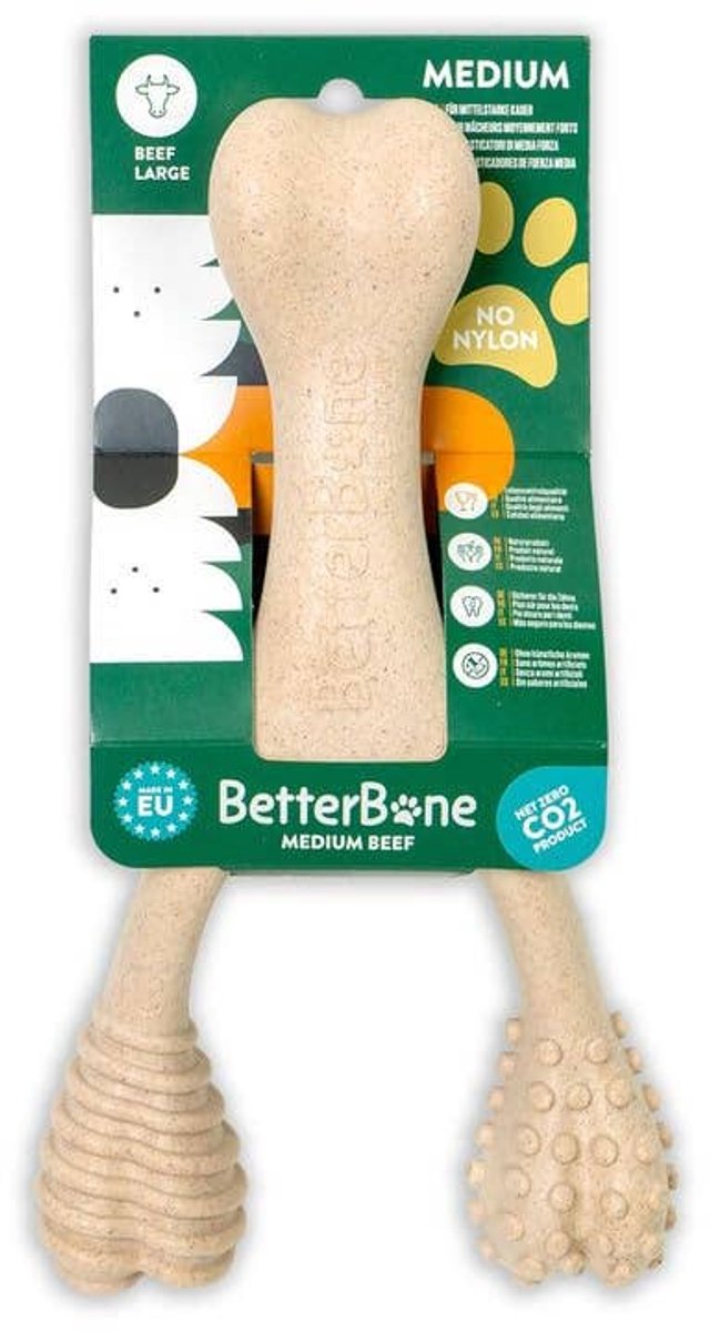 BetterBone - Hondenspeelgoed - Kauwbot - Groot Medium Rundvlees: Rundvlees / Groot
