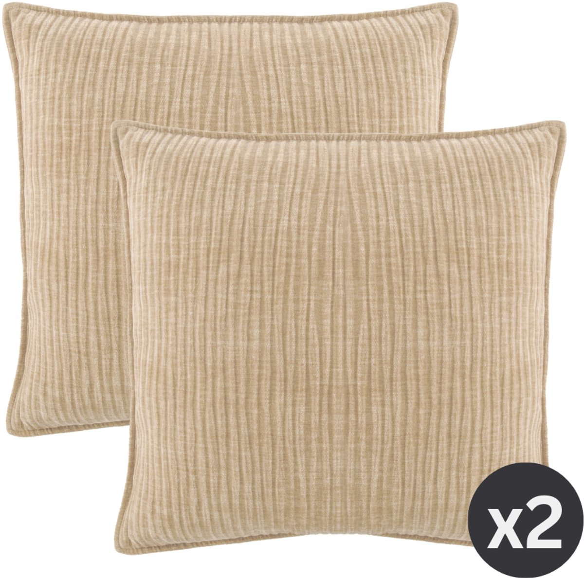 Tiseco - Kussen (gevuld) JULIETTE - Woonkamer - 45x45 cm - Zand