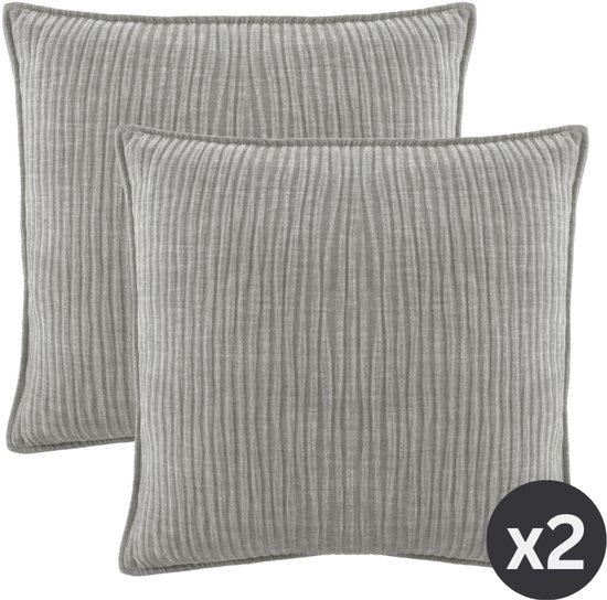 Tiseco - Coussin (rempli) JULIETTE - canape - 45x45 cm - gris clair