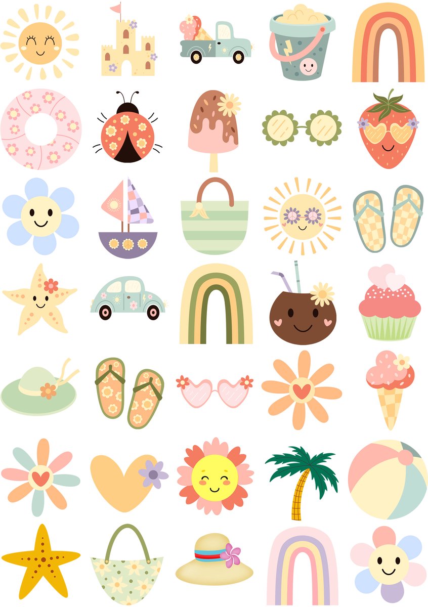 Vakantie Stickers – Zomer Thema – 2 Stickervellen - 70 Stickers — afbeelding 3