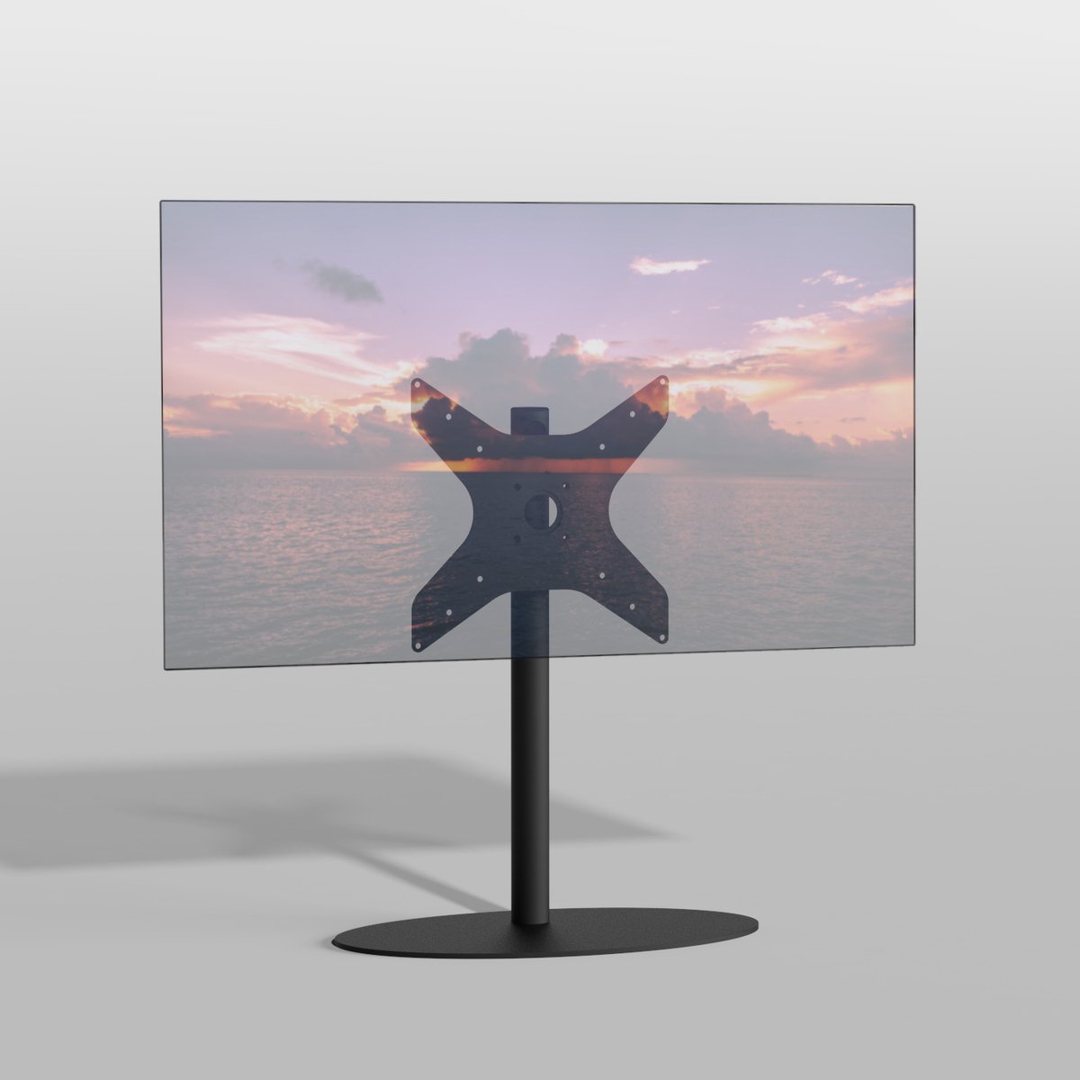 Cavus TV Vloerstatief ELLIPS 80 - zwart - hoogte 80cm – VESA 400x400