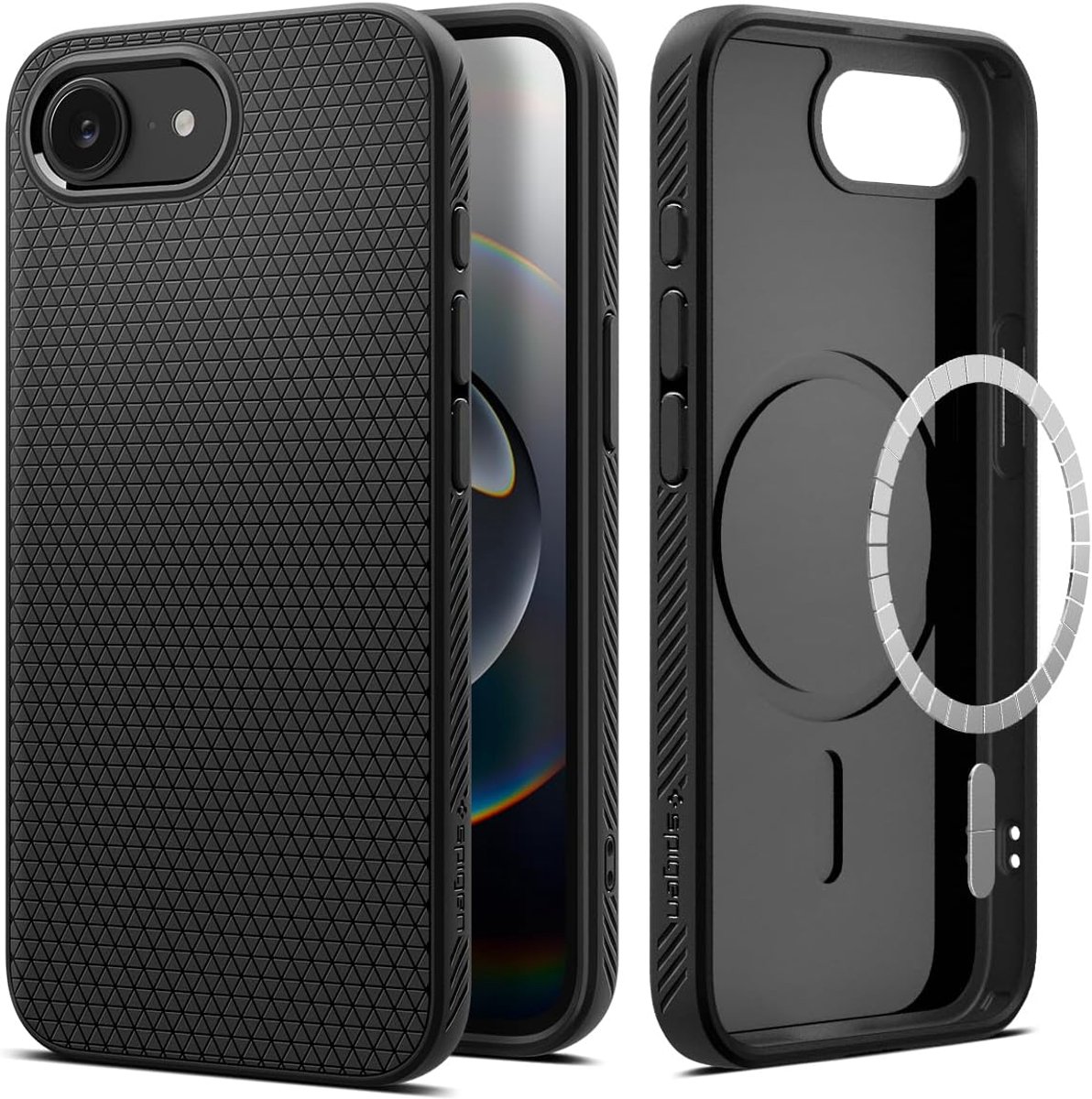 Spigen Geschikt voor Apple iPhone 16e - Liquid Air - Geschikt voor Mag - Back Cover Hoesje - Zwart