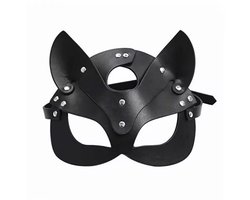 CHPN - Pu lederen Masker - Sexy masker - Rollenspel masker - Zwart - PU Leer - Kat - Sexy - Erotisch masker - Harnas - Meesteres
