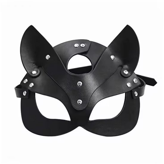 CHPN - Masque en cuir synthétique - Masque sexy - Masque de jeu de rôle - Zwart - Cuir - Chat - Sexy - Masque Érotique - Harnais - Maîtresse