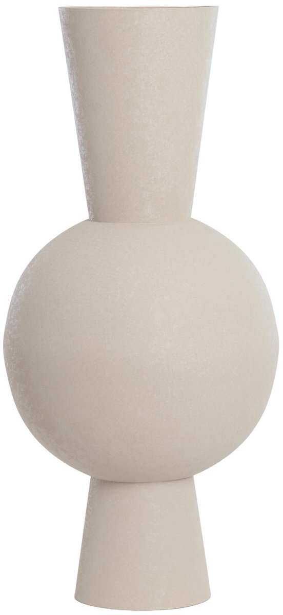 Vaas Chedi - Lichtgrijs - Ø39cm - Metaal - Modern - Bloemenvaas - Woondecoratie - Decoratieve vaas voor woonkamer of slaapkamer - Moederdag - Moederdag cadeautje - Moederdag cadeau voor mama