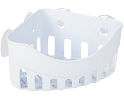Toyma Badkamerorganizer - met zuignappen - wit - 20 x 20 x 11 cm - hoekmodel