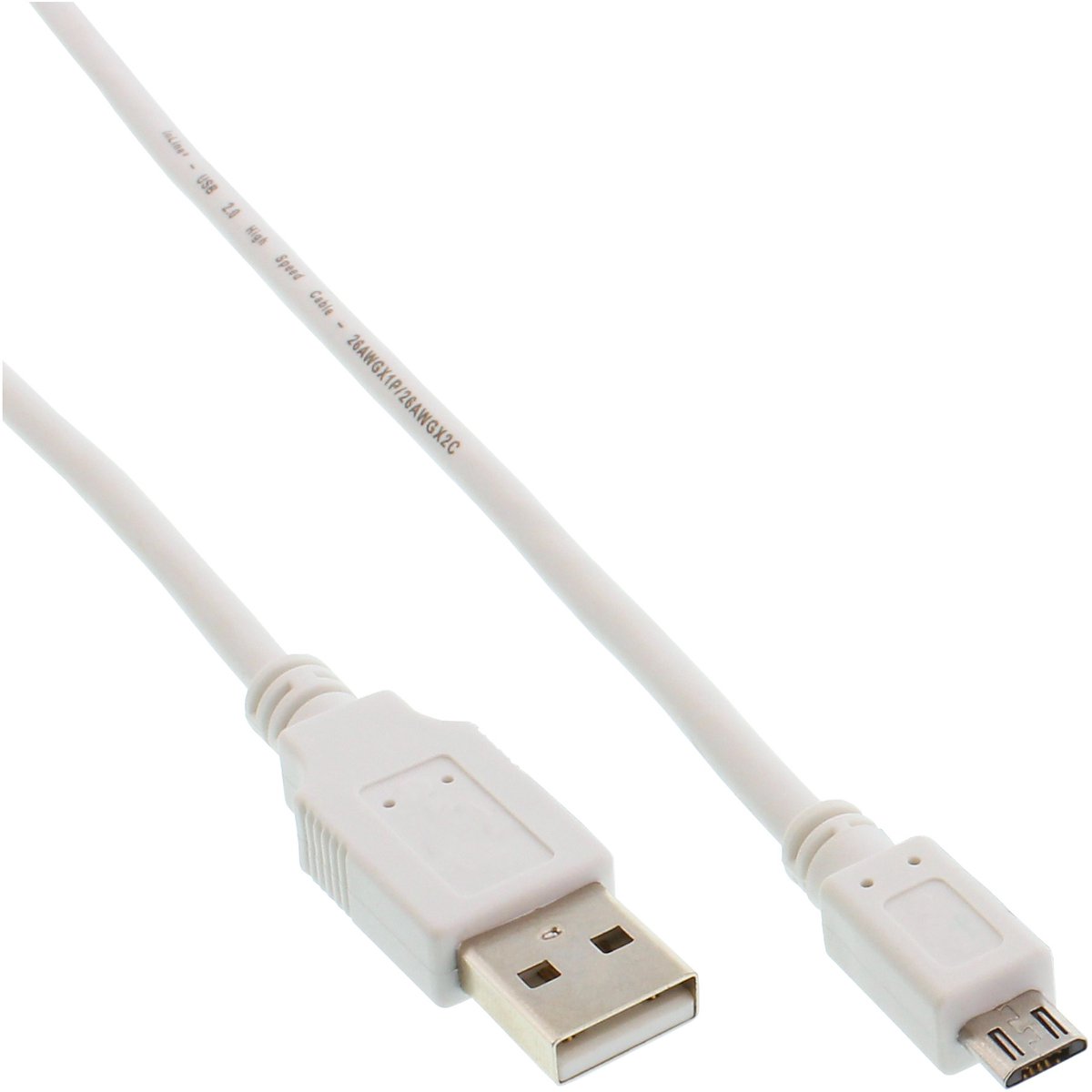 InLine 31705T Cavo USB 2.0 – 0,5 M, USB A Maschio A Micro-USB B Angolato, Nero, Contatti Placcati Oro - 2