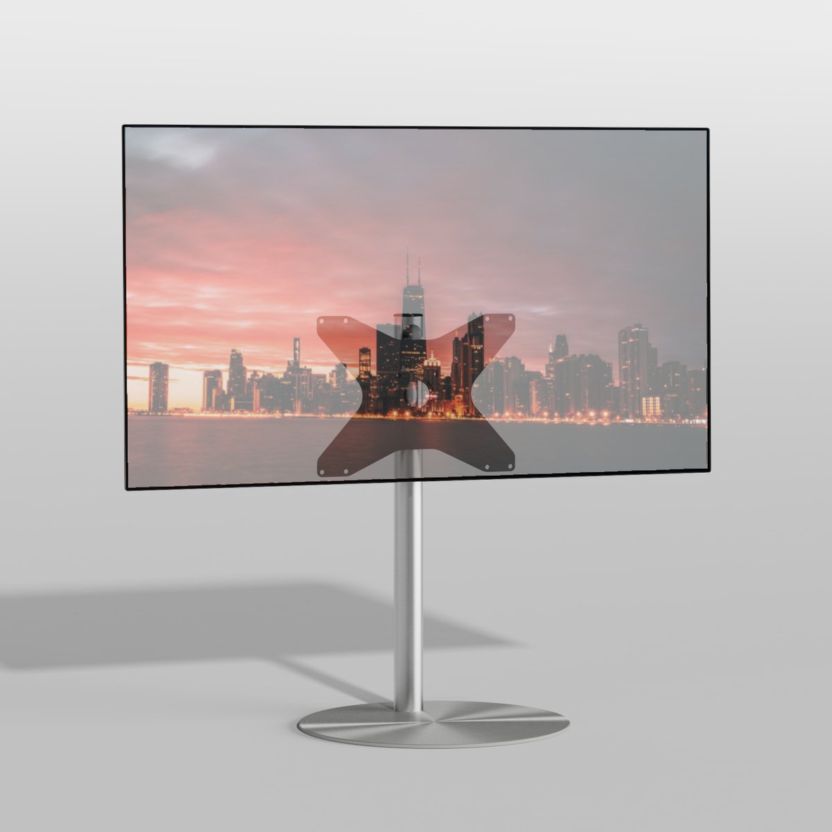 TV vloerstatief SPHERE 80 Design Tv standaard Trendy geborsteld RVS 32-65” - VESA 400x300